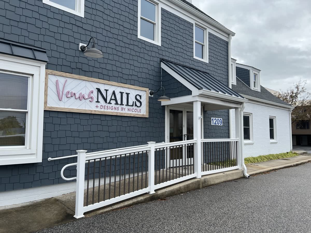 Venus Nails + Designs by Nicole storefront entrance at 1209 Coastal Hwy, Fenwick Island